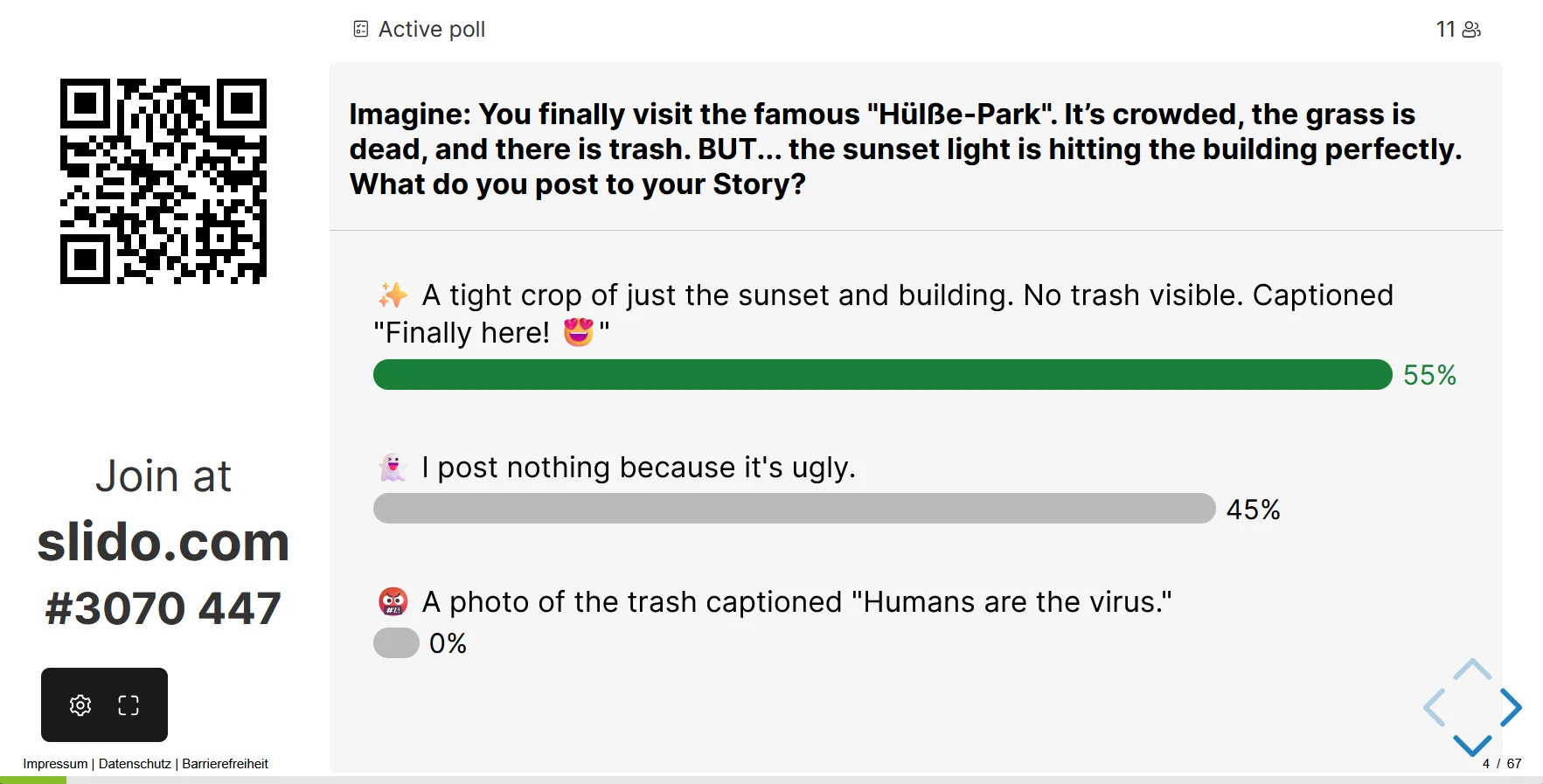 Slido answers showing &lsquo;Curated&rsquo; responses