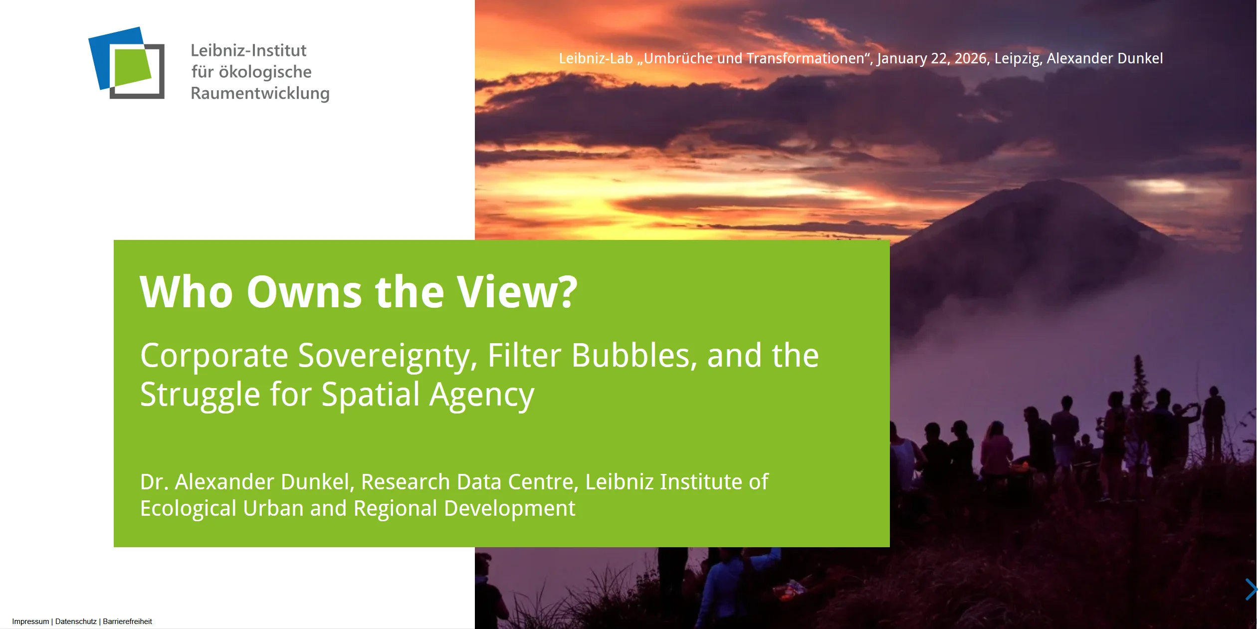 Title Slide: Who Owns the View?